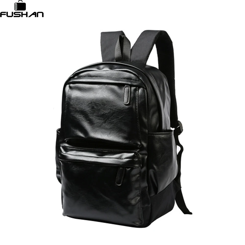 FUSHAN Leather Men Backpack Large Capacity Man Travel Bags High Quality ...