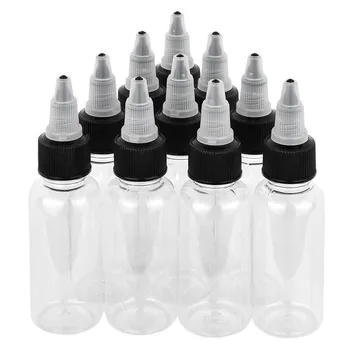 

hot sale 10PCS 30ml Empty Plastic Tattoo Ink Pigment Clear PET Bottle Tattoo Permanent Supplies #0330 BB