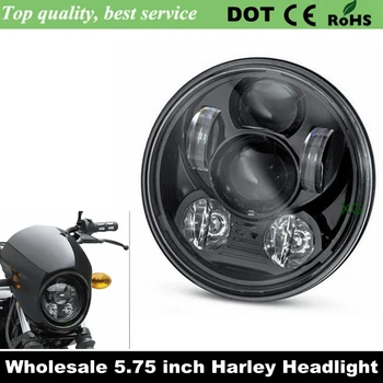

2x For Harley Accessories 5 3/4" led head light 5.75" headlamp motorcycle for Harley 5-3/4" Motorcycle Black Projector Motor