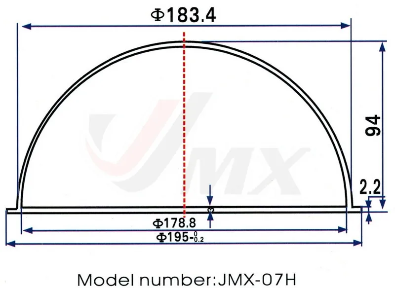 JMX 7 INCH Acrylic Indoor / Outdoor CCTV BLUE Camera Dome Cover Vandal-proof Camera Housing