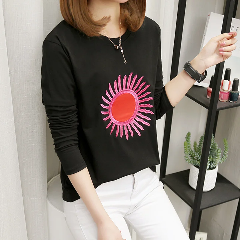 Banerdanni nueva primavera de las mujeres Camiseta de impresión de dibujos animados camisetas Plus tamaño 5XL suelto de manga larga V neckTops Casual Camiseta femenina Banerdanni nueva primavera de las mujeres Camiseta de impresión de dibujos animados camisetas Plus tamaño 5XL suelto de manga larga V neckTops Casual Camiseta femenina