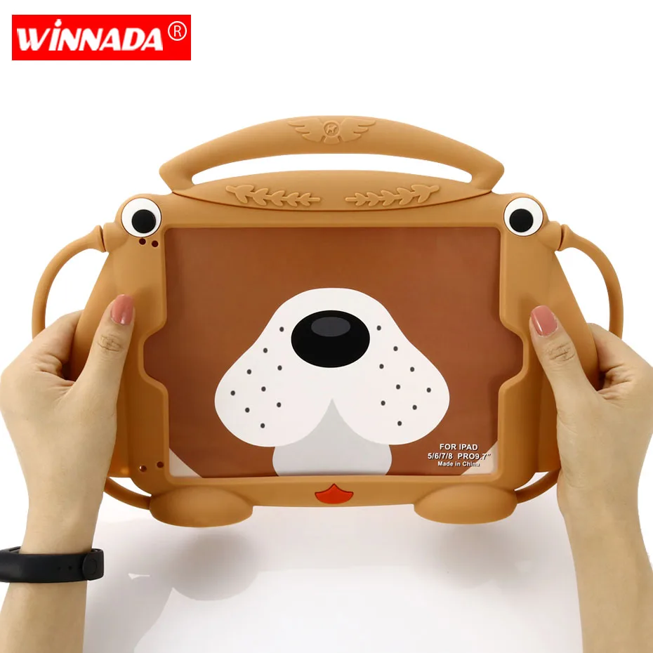 

For ipad 2018 case non-toxic soft silicone Stand Hand Holder kids tablet cover for pro 9.7 2017 9.7 inch for ipad air 2 case