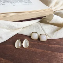 Простые водяные серьги-гвоздики с подвесками офисные женские элегантные подарочные Винтажные серьги женские модные квадратные серьги-гвоздики ювелирные изделия