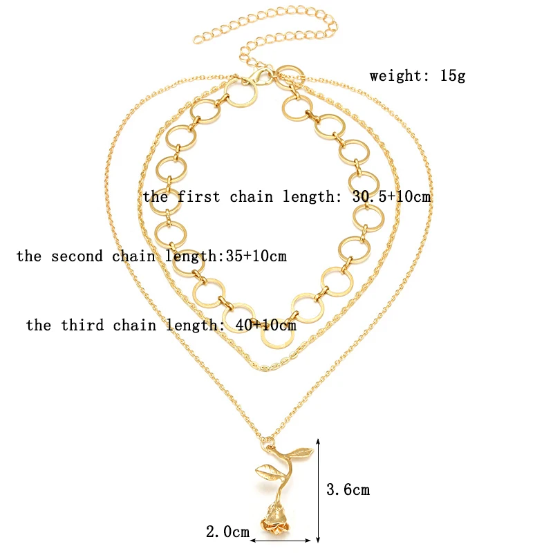 Геометрические круги, полое многослойное ожерелье, три слоя, индивидуальное розовое ожерелье, изысканный подарок на день Святого Валентина, вечерние ювелирные изделия