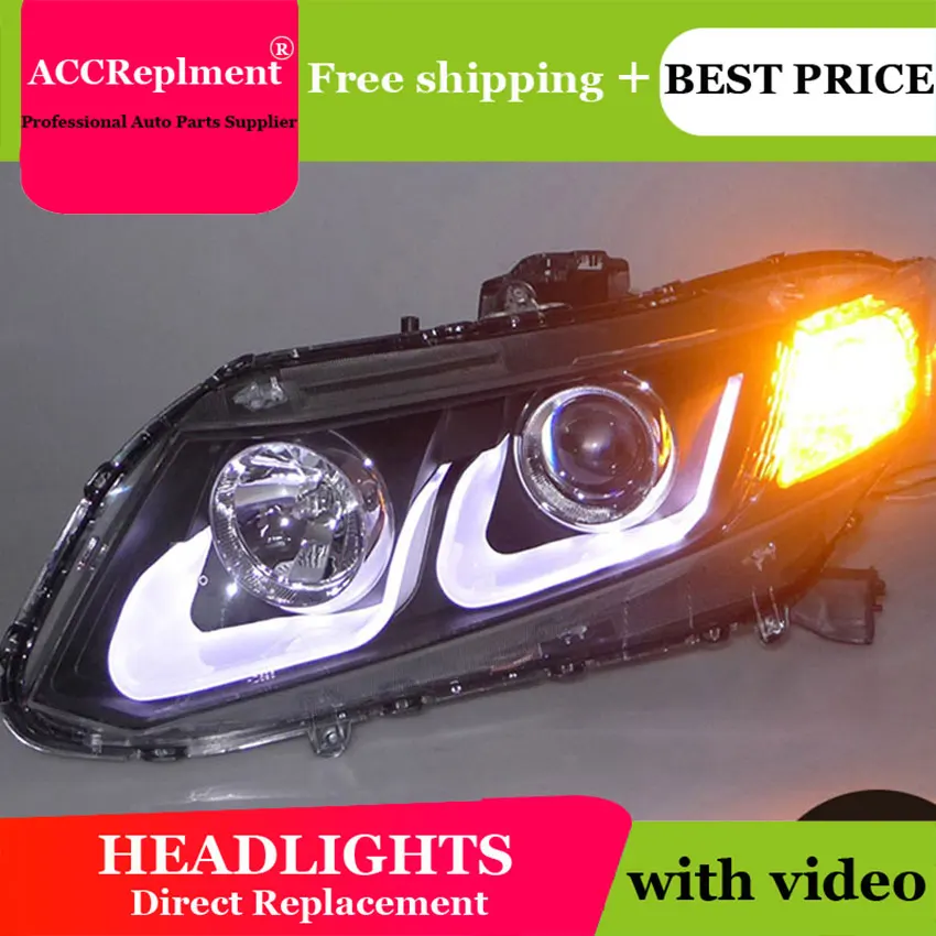 Автомобильный Стайлинг светодиодная фара для Honda Civic фары 2012 2015New LED drl H7 hid Q5 Bi Xenon