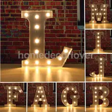 1" Серебряный Светодиодный светильник с буквами, винтажный цирковой стиль, светильник с алфавитом, A-X