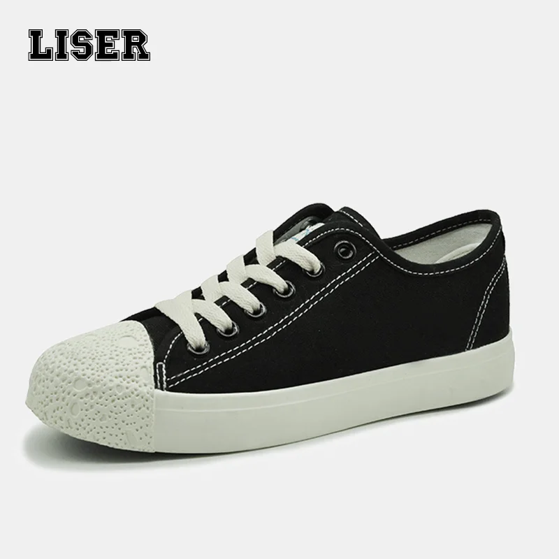 

ladies canvas shoes flat laced up round toe violet black sneakers breathable durable outdoor casual preppy style shoes for women