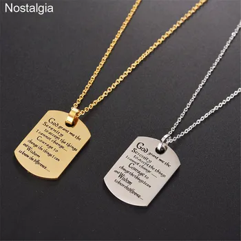 

Nostalgia Stainless Steel Inspirational Christian Jewelry Necklace Bible Quotes God Grant Me The Serenity Prayer Gifts