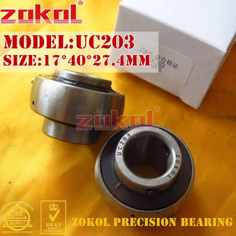 

ZOKOL bearing UC203 90503 Pillow Block Ball Bearing 17*40*27.4mm