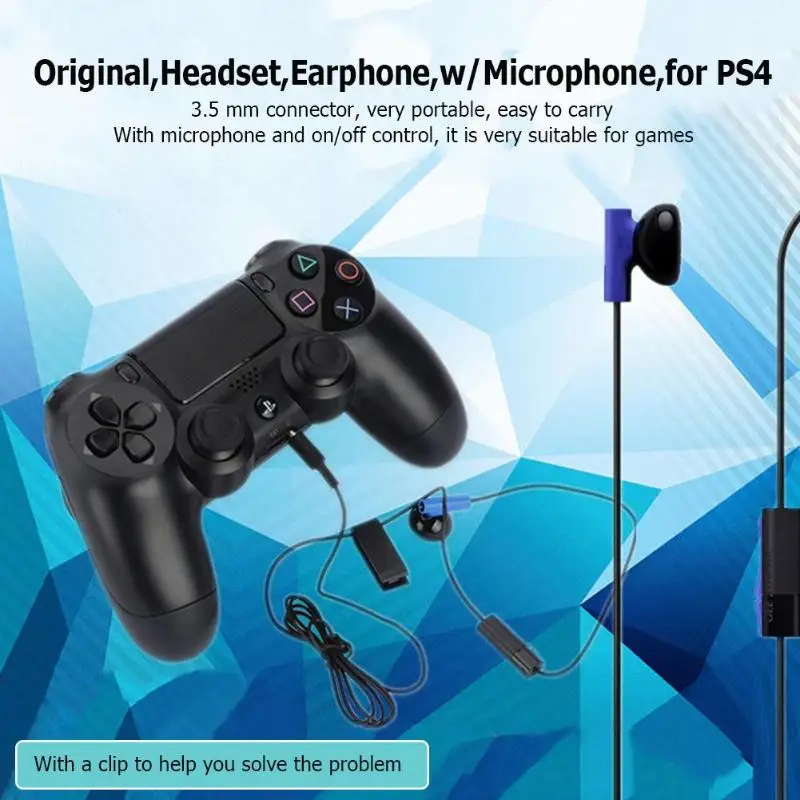 Оригинальные наушники игровая 120 см наушники с микрофоном Универсальный для sony Playstation 4 PS4 для компьютера, мобильного телефона