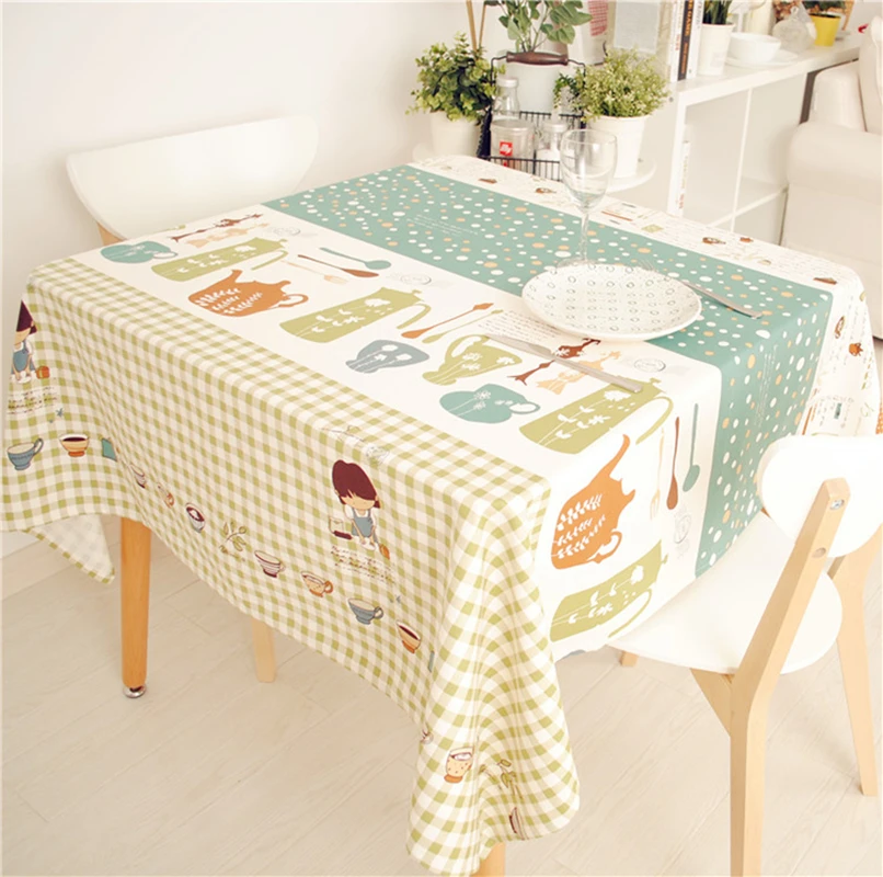 1Pcs Cute Cartoon Printed Little Chef Tablecloth Polyester+ Cotton