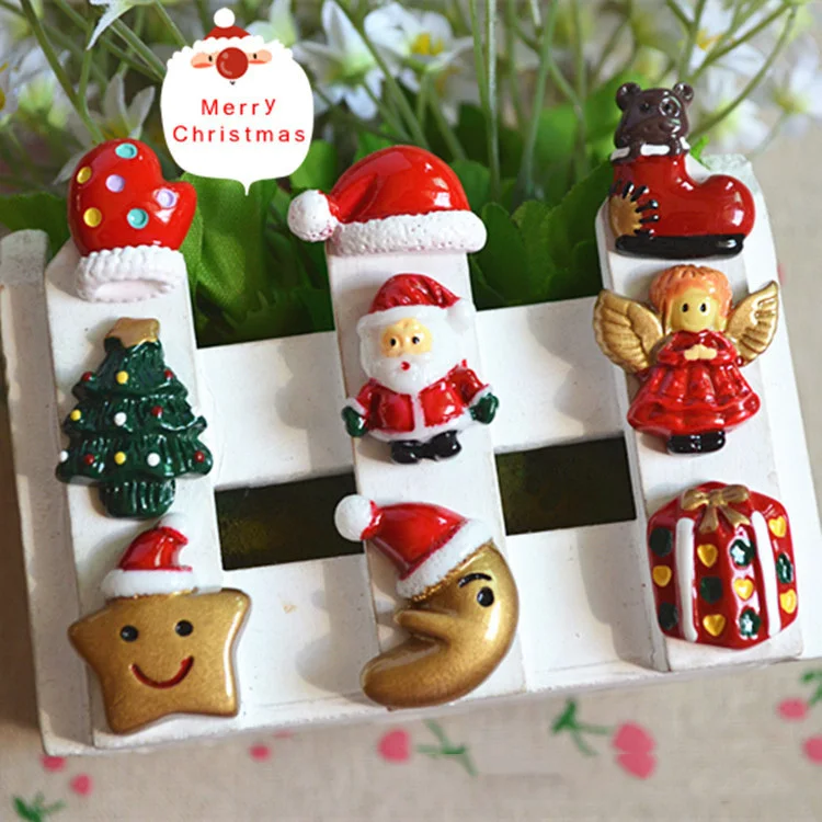 

100pcs/lot new flat back resin Christmas Cabochon Scrapbook DIY Craft Phone shell /Kids Hair Decoration mix size