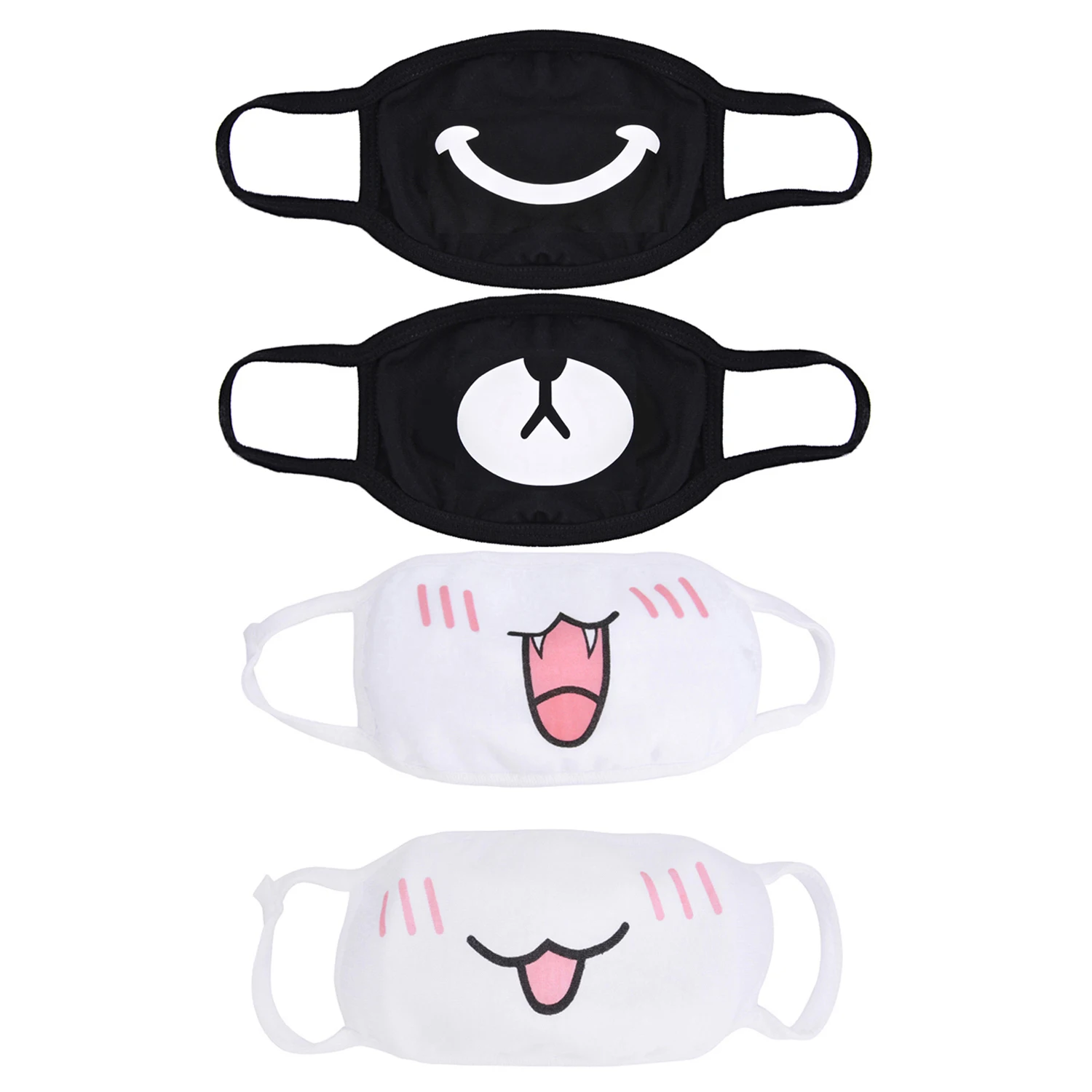 4pcs Cute Anti Dust Mask Cotton Mouth Mask Emotiction Masque Kpop Lucky Bear Masks Anime Cartoon Kwaii Mouth Muffle Face Mask