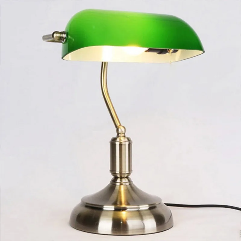 antique green desk lamp