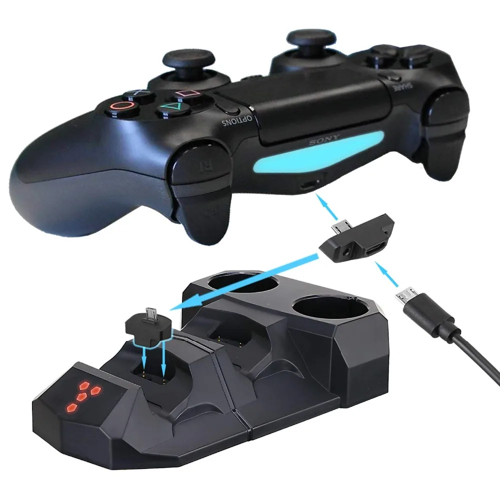 4 в 1 Quad зарядная док-станция для PS Move Motion и PS4 контроллер Playstation 4 PS4 Slim PS4 Pro зарядное устройство Подставка для хранения