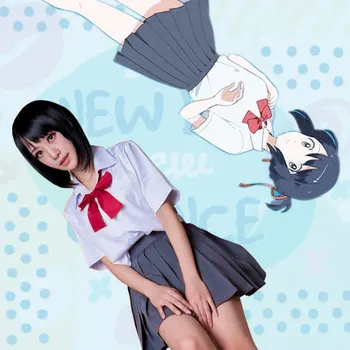 

Anime Makoto Shinkai Your Name Cosplay Costumes Miyamizu Mitsuha Tachibana Taki School Uniform For Girl T-shirt Skirt Set