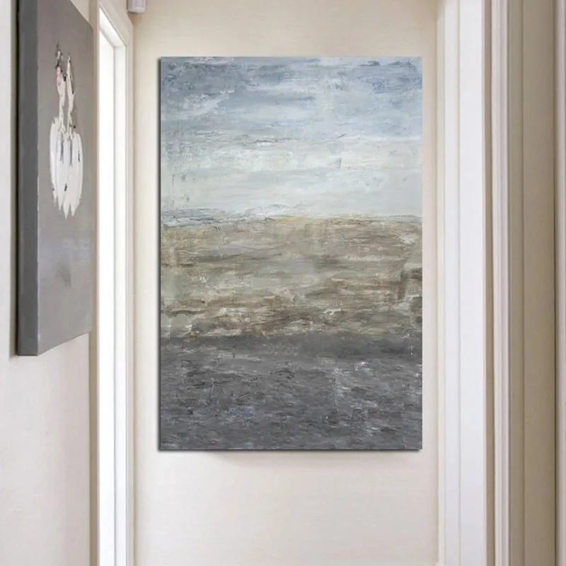 HD Print Modern Abstract Rainy Day Seascape Oil Painting on Canvas Poster Modern Art Wall Picture for Living Room Cuadros Decor (2)