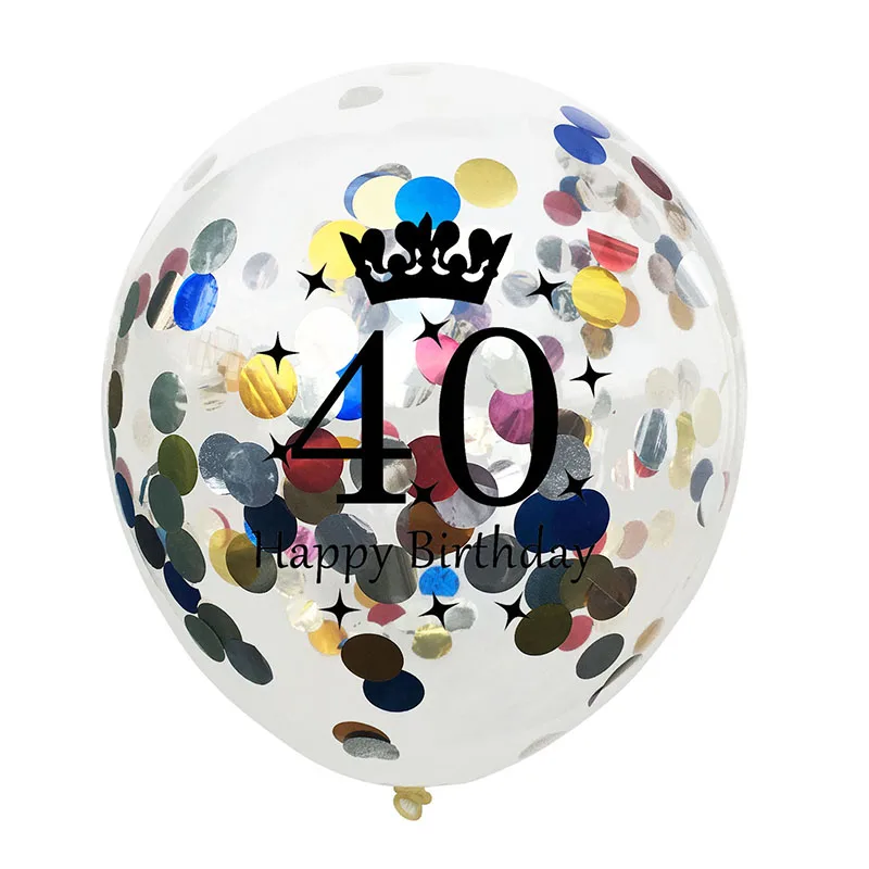10 шт 12 дюймов неоновые стикеры 18 21 30 40 50 Юбилей латексные шары украшение для свадьбы дня рождения день рождения поставки - Цвет: Confett multicolor40