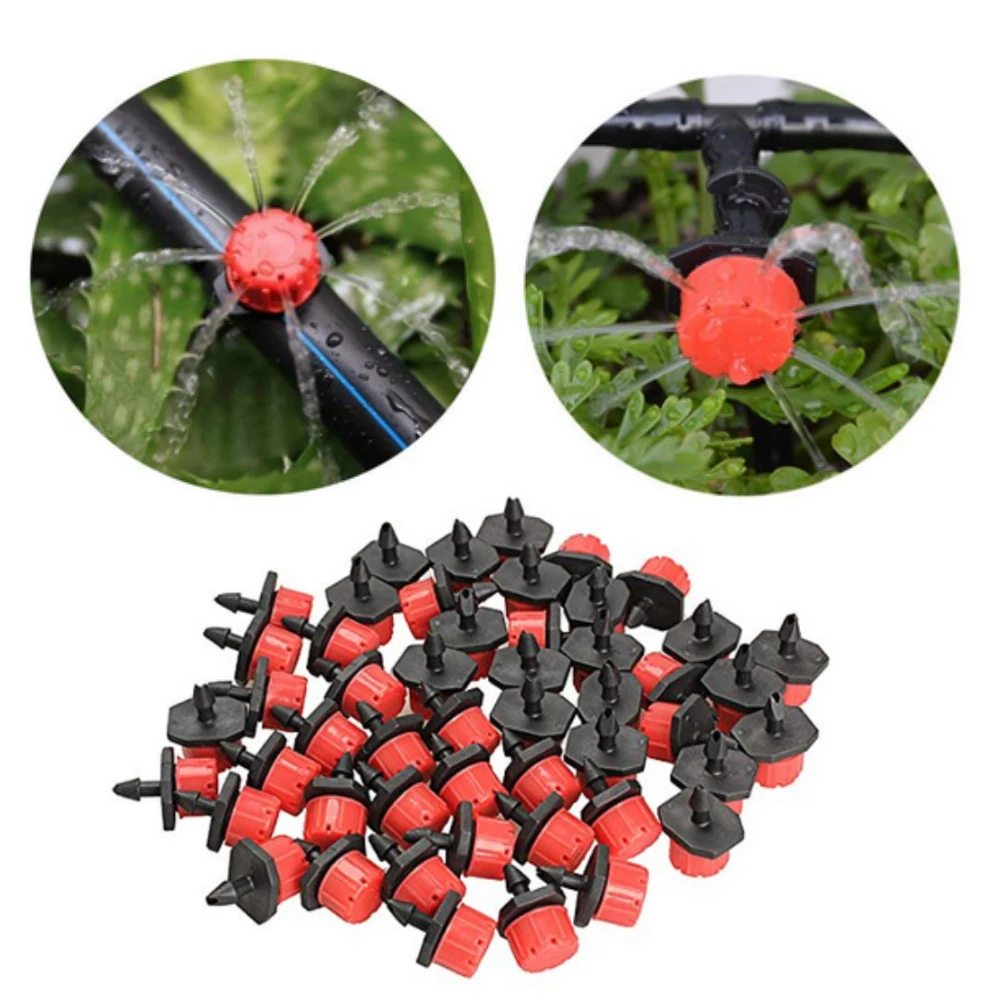 

50 Pcs Adjustable Irrigation Sprinkler Watering Drip Irrigation System Emitters Dripper Agricultural Lawn Garden Supplies Kit