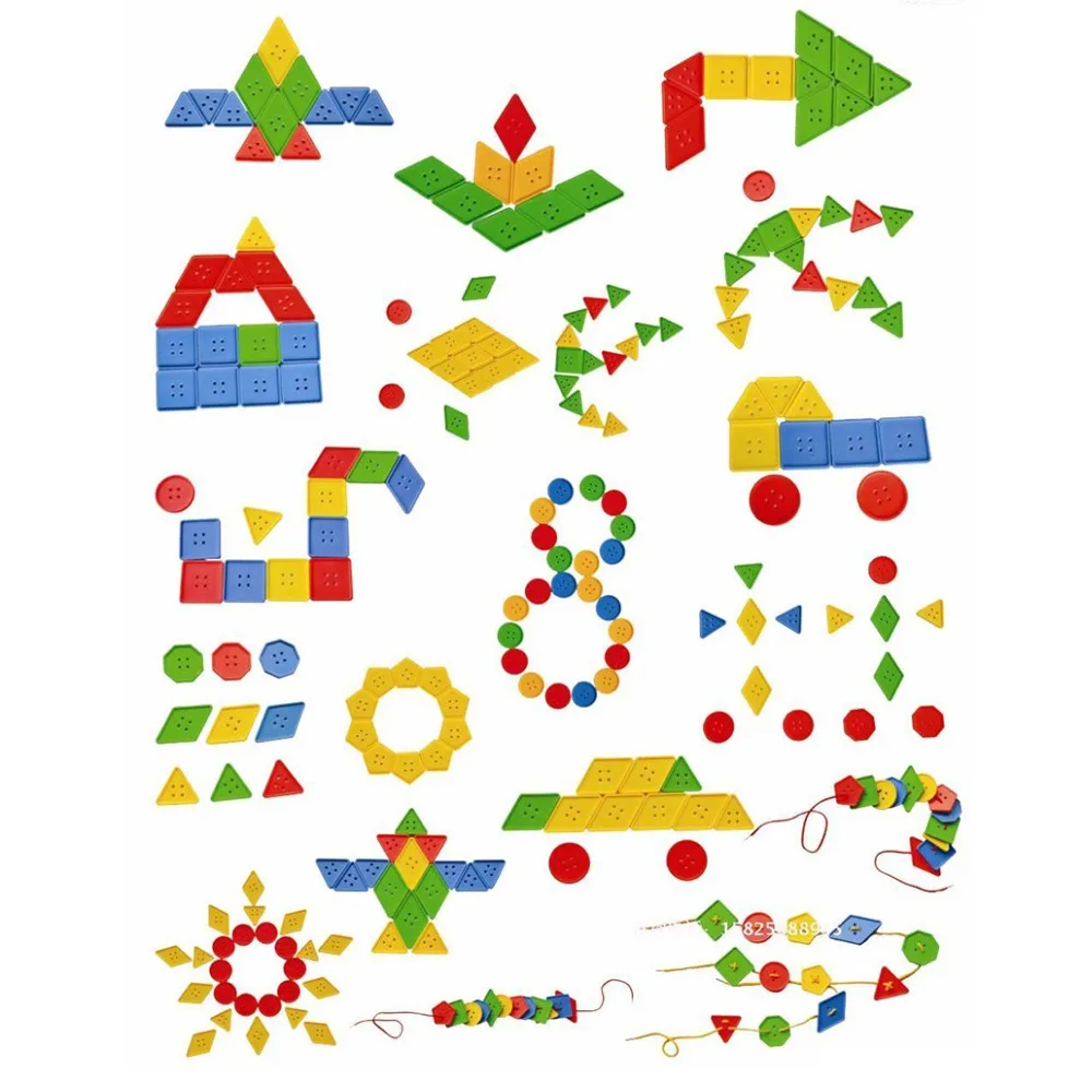 1 Набор детских пазлов Tangram логическая игра игрушки Монтессори для детей пуговицы