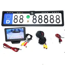 4,3 TFT автомобильный монитор+ камера заднего вида водонепроницаемый ЕС Европейский номерной знак рамка парктроник обратная камера ночного видения резервная камера