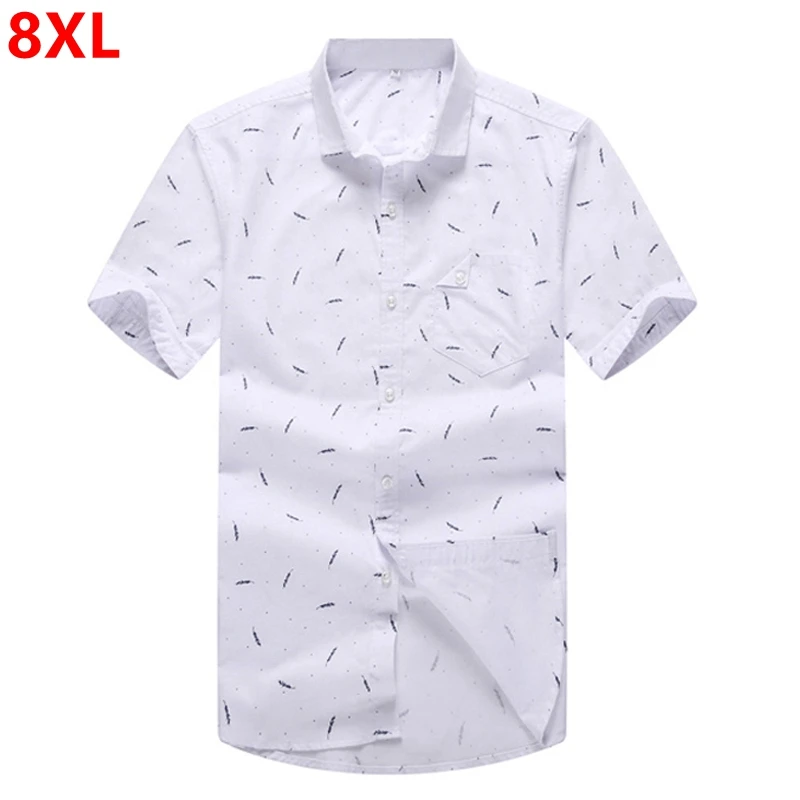Large size new men's short sleeved shirt special fat extra large fat