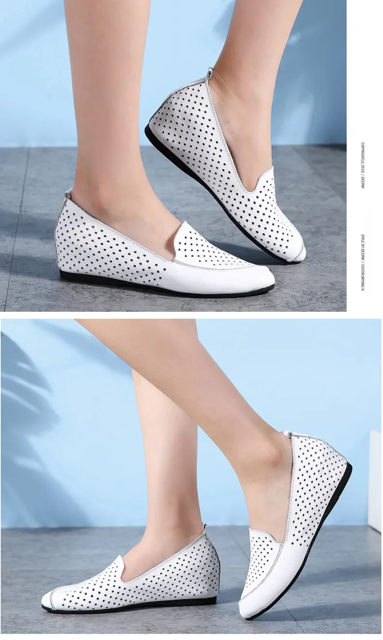 2019 New High Heels Women Shoes Casual Leather Platform Shoes Woman Wedges Shoes Loafers Heigh Increasing Zapatos Mujer (6)