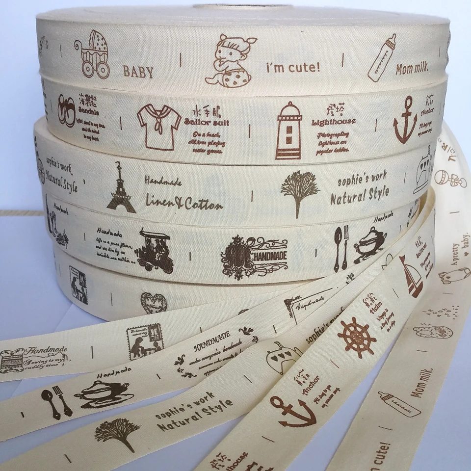 

10 Yards Cotton Ribbons 25mm garment Party Decoration Gift Wrapping headwear garment accessoires Decor Supplies
