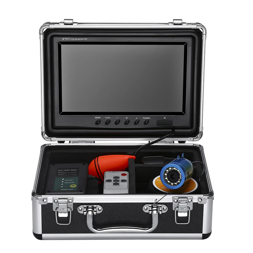 

9" 30M Underwater Fishing Camera Fish Finder 24pcs Infrared and White LED Battery Control Box Underwater Video Fishing Camera