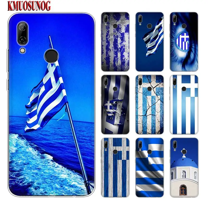 

Silicone Phone Case Greece Greek national flags for huawei P30 Lite P Smart Honor 7A 8 8A 8C 8X 10i Y5 Y6 Y7 Y9 Pro 2019 2018 20