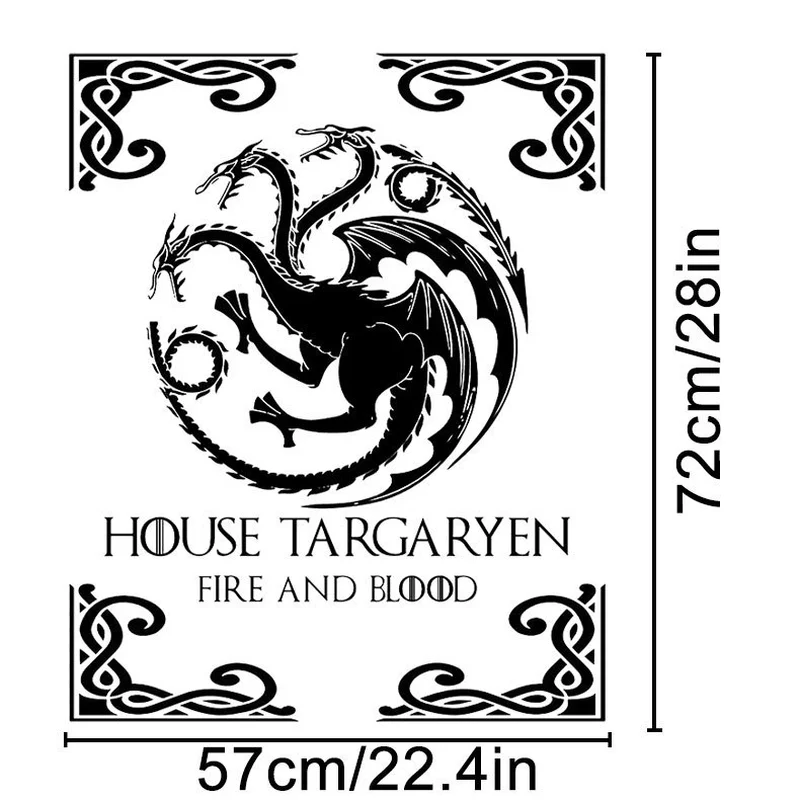 

Stickers House Decor The Game of Thrones Targaryen Family House Wall Sculpture Home Decoration Accessories for Living Room