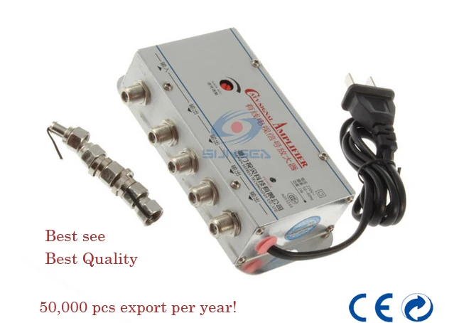 

1 in 4 out CATV Cable TV Video Signal Amplifier AMP Booster Splitter Broadcast Equipments