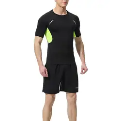 Мужские повседневные комплекты летний спортивный костюм мужская одежда с коротким рукавом футболка + шорты Повседневная Спортивная