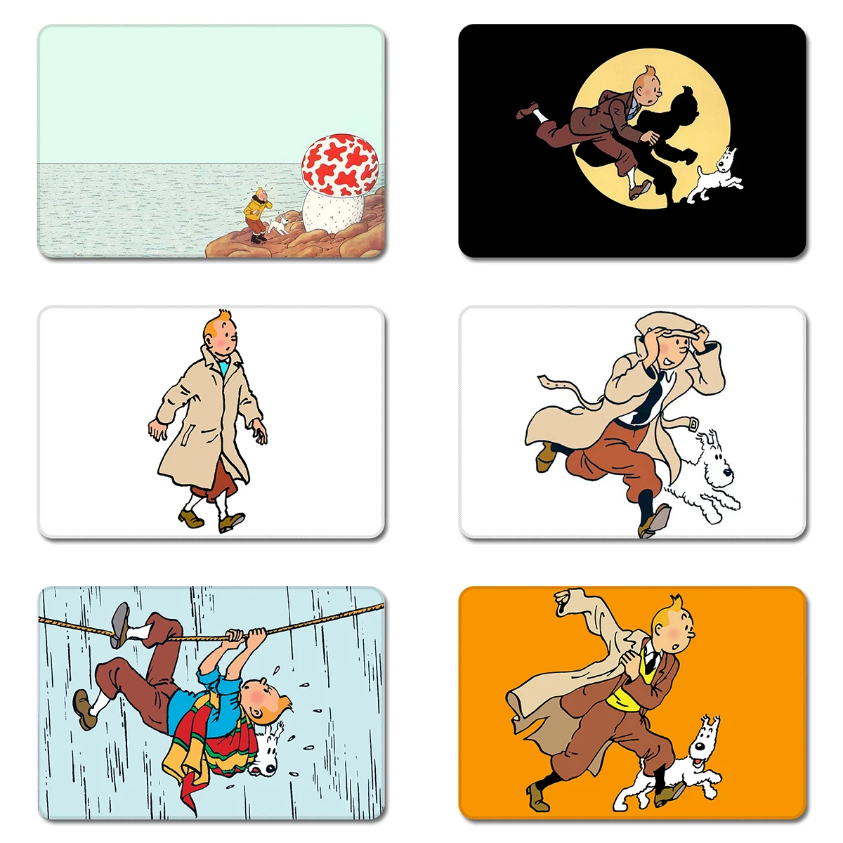 

The Adventures of Tintin Cartoon Anime Cool Designs Nature Rubber Table Mouse Pad Laptop Computer Enclosure Mousepad Mat