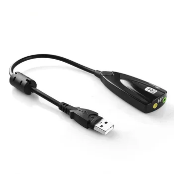 

USB Sound Card 5HV2 External USB 2.0 to 3D Virtual Audio Headset Microphone 7.1 Channel Adapter 3.5mm Jack For Laptop PC