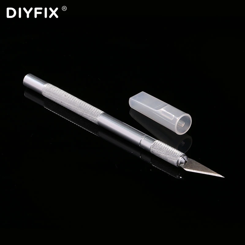 

DIYFIX Mobile Phone Repair Cutting Knife with 6 pcs Blade Scraping Cutter Drawing Knife Tool for DIY for iPhone Cell Phone Tools