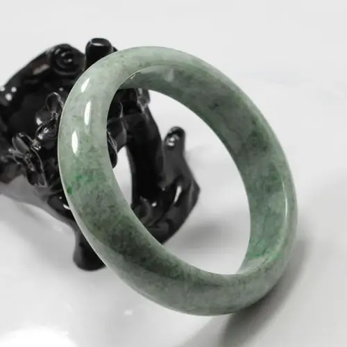 

02058 Certified Grade "A" Natural Green Jadeite Jade Gems Bangle Bracelet