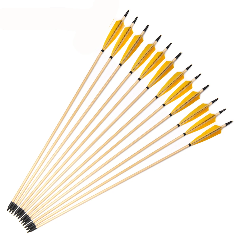 6X Wooden Arrows Eagle Feather Pattern Wood Shaft Archery Recurve Bow Longbow 6X Wooden Arrows Eagle Feather Pattern Wood Shaft Archery Recurve Bow Longbow