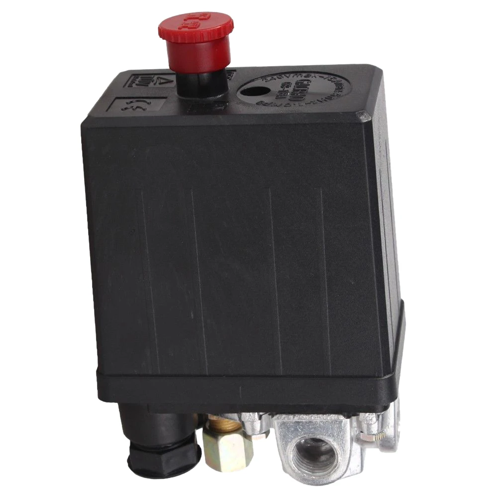 

Heavy Duty Air Compressor Pressure Switch Control Valve 90 PSI -120 PSI Black