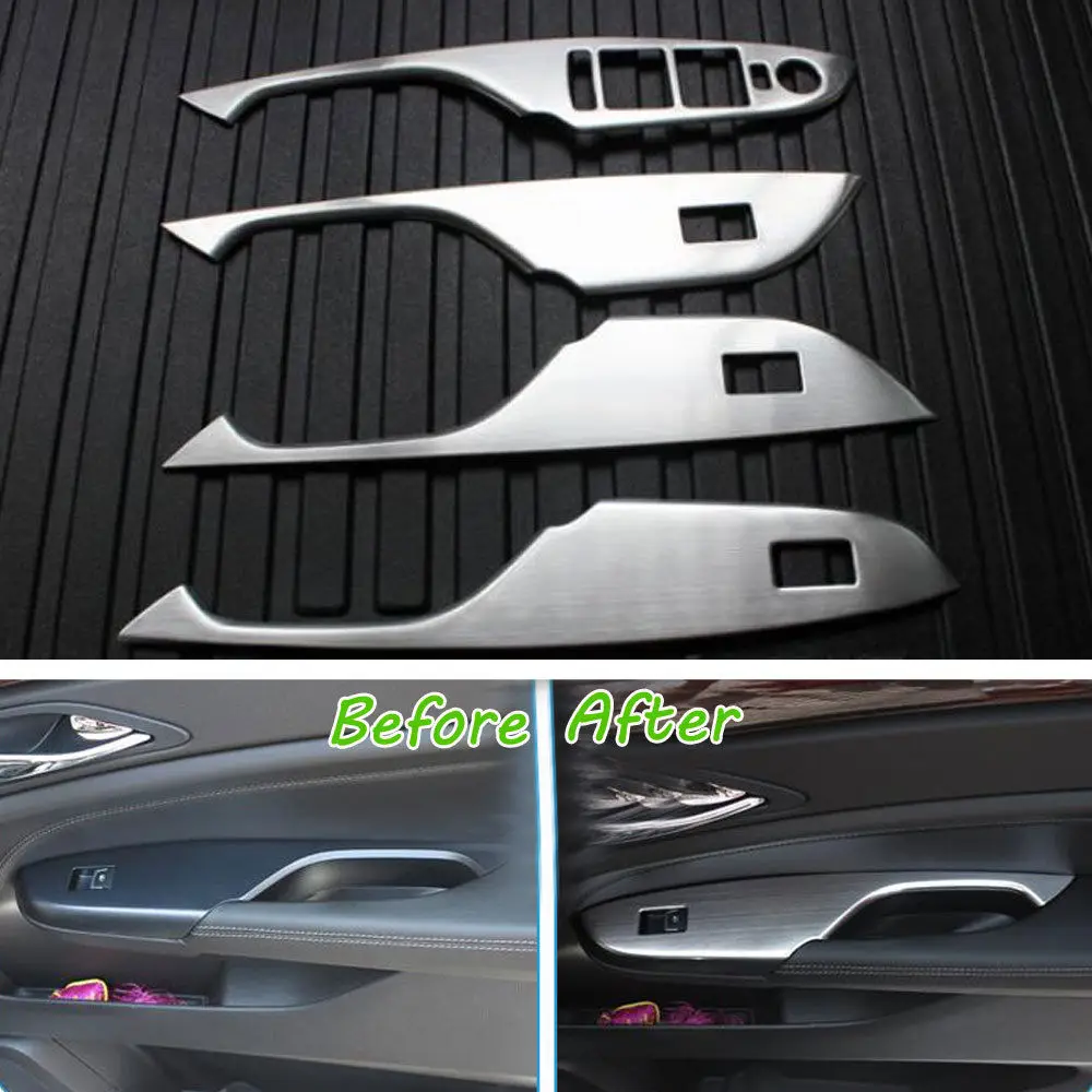 

4 pcs/set Stainless Steel Door Handle Window Lift Switch Holder Cover Trim Frame Decoration For SRX 2012-2015 Car Styling Covers