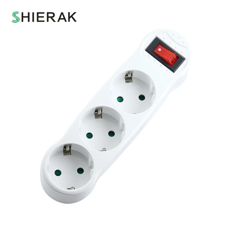 

SHIERAK EU Standard 1 To 3 Way German Plug Power Socket 16A 250V Outlet Triple Adapter Conversion Socket Expansion socket
