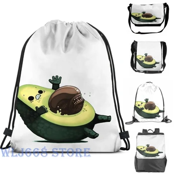 

Funny graphic print shoulder Bags women Avocado vs Alien Single shoulder backpack travel for men Gym Bag