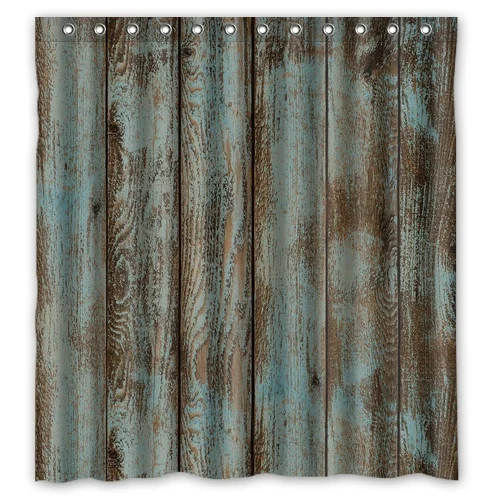 BBJ Vintage Rustic Old Barn Wood Custom Shower Curtain 66 "x72