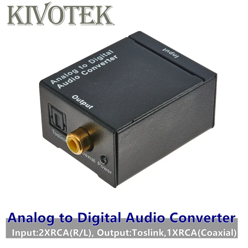 tAnalog to Digital Audio Converter Adapter Switch Split Stereo RL to Toslink,RCA Connector for Smart Home Free Shipping (2)