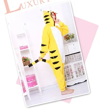 

Winter New Adults Unisex Animal Tiger Funny Onesie Pajamas For Women Costume Cosplay Party Halloween Pijamas Fleece Onesies