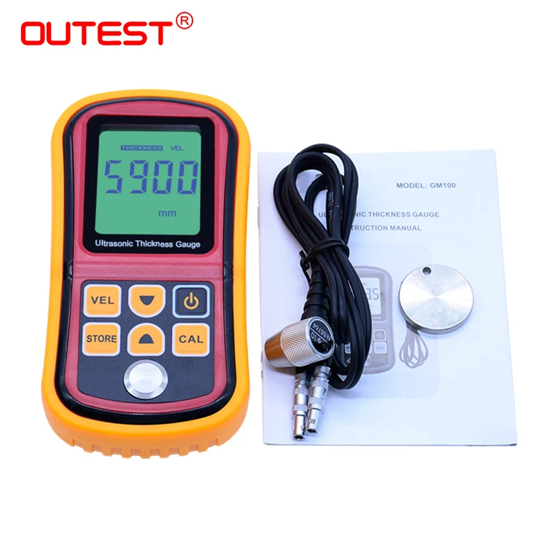 OUTEST Digital LCD display Ultrasonic Thickness Gauge Metal Testering Measuring Instruments 1.2 to 200MM Sound Velocity Meter images - 6