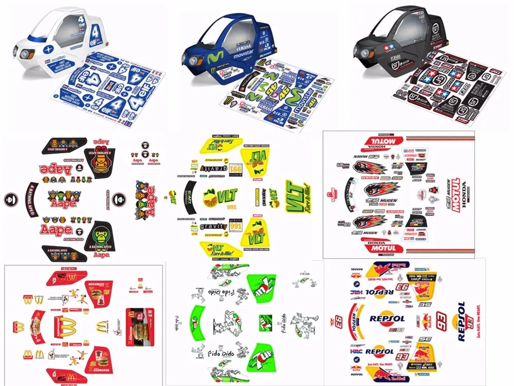 Новинка 1/10 новая наклейка Tamiya T3 01 Dacing Rider Корпус кузова трехколесного мотоцикла 1