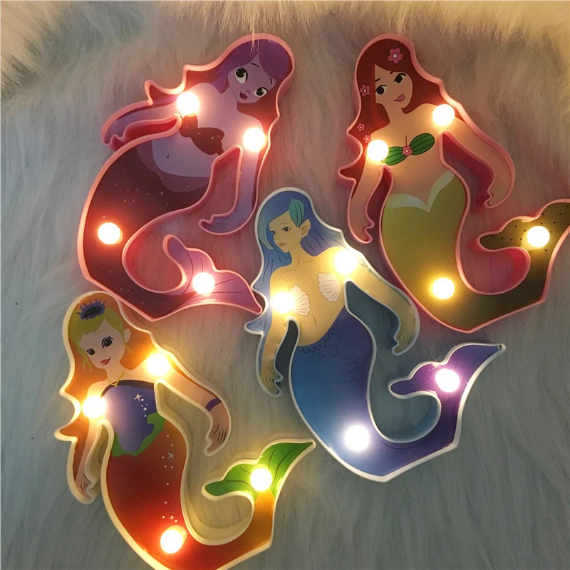 1 шт. классический 17 см высокий 3D Принцесса Русалка ночник Куклы Игрушки для подарки на день рождения для девочек сюрприз лампа освещение