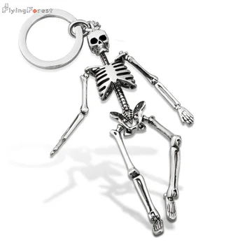 

Keychain For Men Metal alloy Skull Keychains For Couples Fashion Foldable Skeleton Key Chains Key Rings Bag Charm Gifts