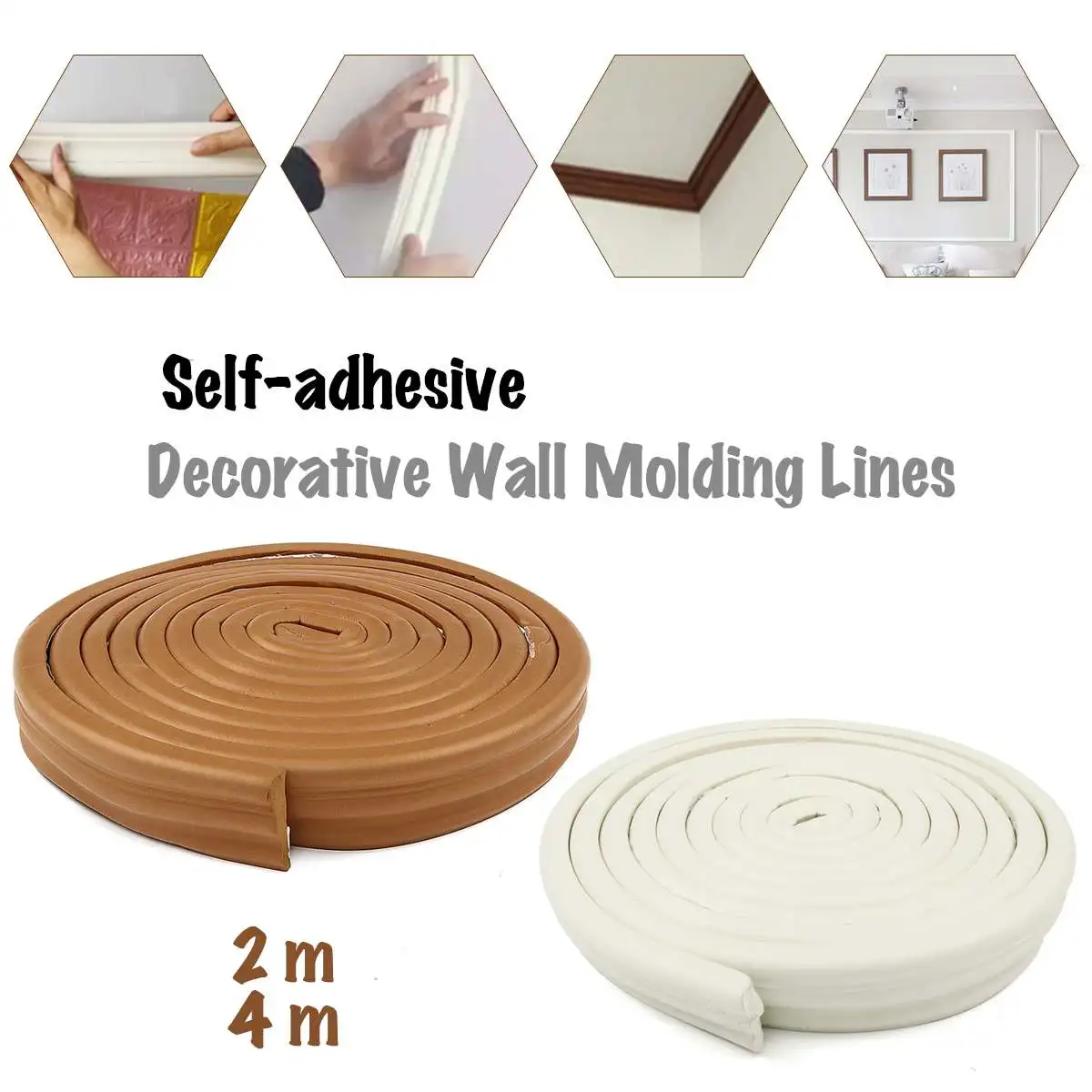 

Line Wall Decorative Line Background Self-adhesive Wall Sticker Molding Line For TV Photo Frame Kindergarten Wall Mural Border
